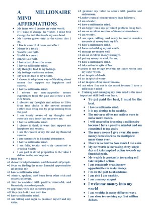 Thumbnail for A Millionaire Mind Affirmations