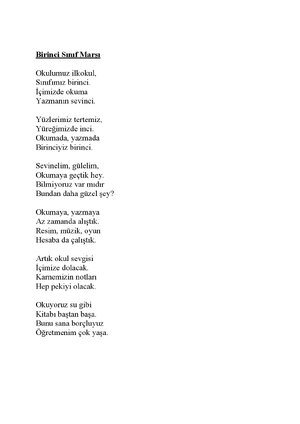 Thumbnail for Birinci SıNıF Marşı