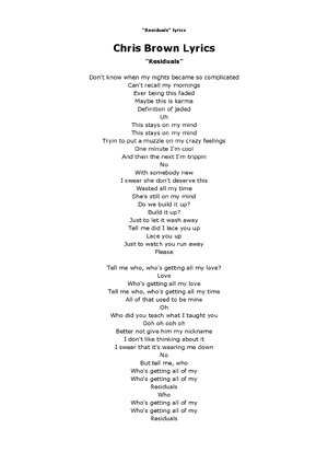 Thumbnail for Chris Brown Residuals Lyrics