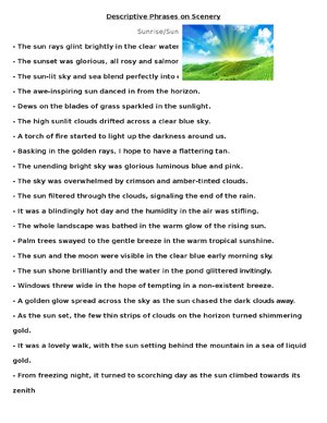 Thumbnail for Descriptive Phrases On Scenery