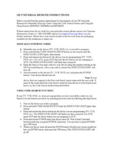 GE Universal Remotes Instructions thumbnail
