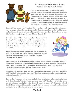 Thumbnail for Goldilocks and the Three Bears
