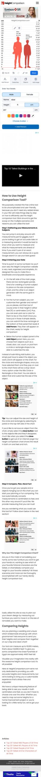 Thumbnail for Height Comparison Comparing Heights Visually With Chart
