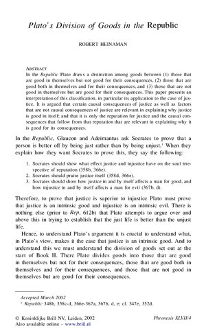 Thumbnail for Plato's Division of Goods in the Republic