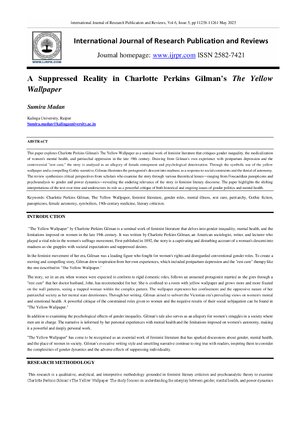 Thumbnail for A Suppressed Reality in Charlotte Perkins Gilman’s The Yellow Wallpaper