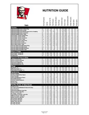 Thumbnail for KFC Nutrition PDF