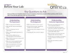 Lab Report Before Your Lab thumbnail