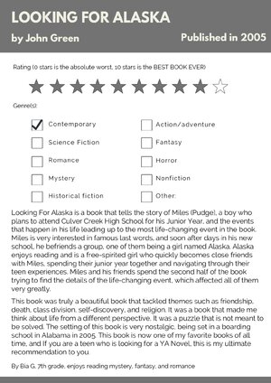 Thumbnail for Looking For Alaska Review