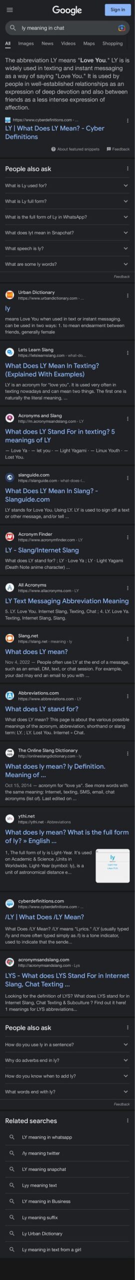 Thumbnail for Ly Meaning In Chat Google Search