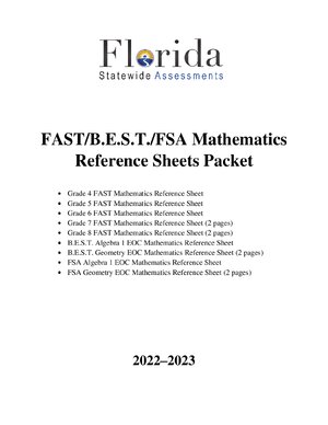Thumbnail for Mathematics Reference Sheets Packet