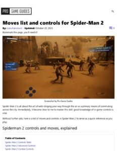 Moves List And Controls For Spider Man 2 Pro Game Guides thumbnail