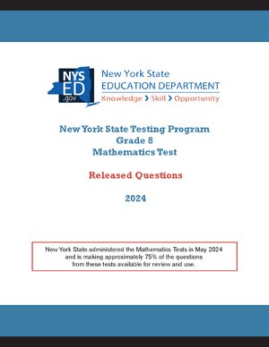 Thumbnail for NYS Grade 8 Mathematics Test Released Questions