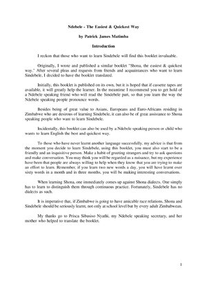 Thumbnail for Ndebele Lessons PDF