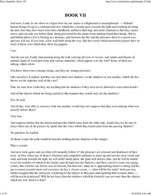 Thumbnail for Plato Republic Book VII