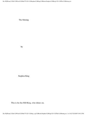 Thumbnail for Stephen King The Shining
