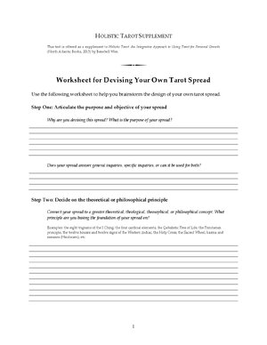 Thumbnail for Tarot Worksheet For Devising Your Own Spread