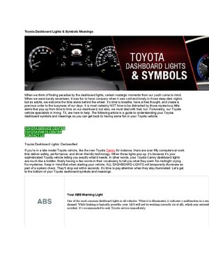 Thumbnail for Toyota Dashboard Lights