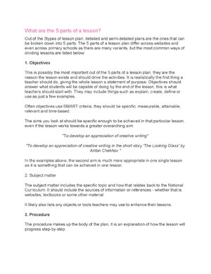 Thumbnail for What Are The 5 Parts Of A Lesson 1