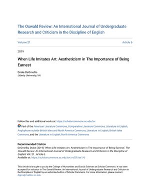 Thumbnail for When Life Imitates Art Aestheticism In The Importance Of Being Earnest