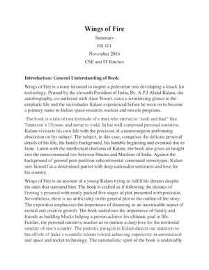 Thumbnail for Wings Of Fire Summary