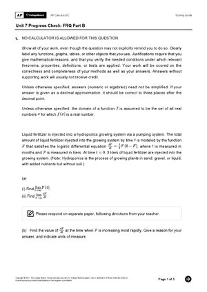 Ap Classroom Unit 7 Progress Check Mcq Answers B | PDF | Chesser Resources
