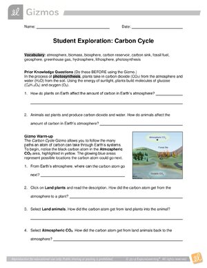 Thumbnail for Carbon Cycle Gizmo Answer Key