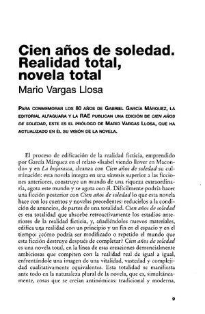 Thumbnail for Cien Aos De Soledad Realidad Total Novela Total 0