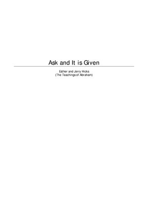 Thumbnail for Ask it is Given