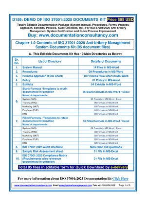 Thumbnail for Iso 37001 2025 Documents Manual