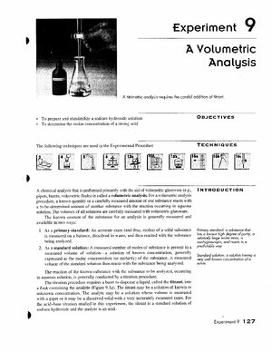 Thumbnail for Experiment 9 A Volumetric Analysis