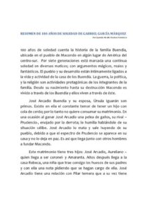Resumen De 100 Años De Soledad De Gabriel García Márquez thumbnail