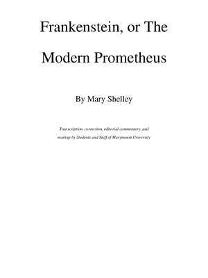 Thumbnail for Shelley Frankenstein 1818