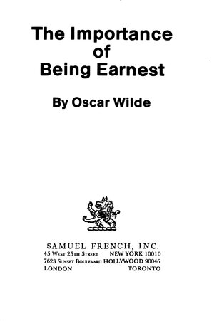 Thumbnail for The Importance Of Being Earnest