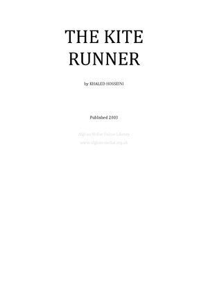 Thumbnail for Kite Runner Novel PDF