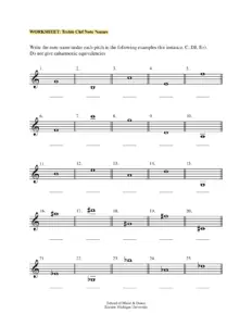 Treble Clef Worksheet thumbnail