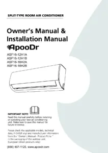 ApooDr Owner’s Manual & Installation Manual thumbnail