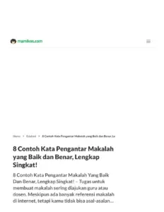 8 Contoh Kata Pengantar Makalah Yang Baik Dan Benar, Lengkap Singkat! Mamikos Info thumbnail