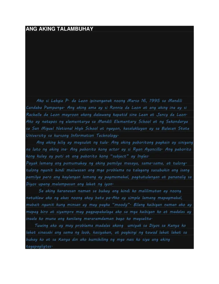 Ang Aking Talambuhay