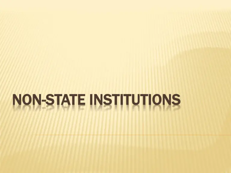 Non State Institutions