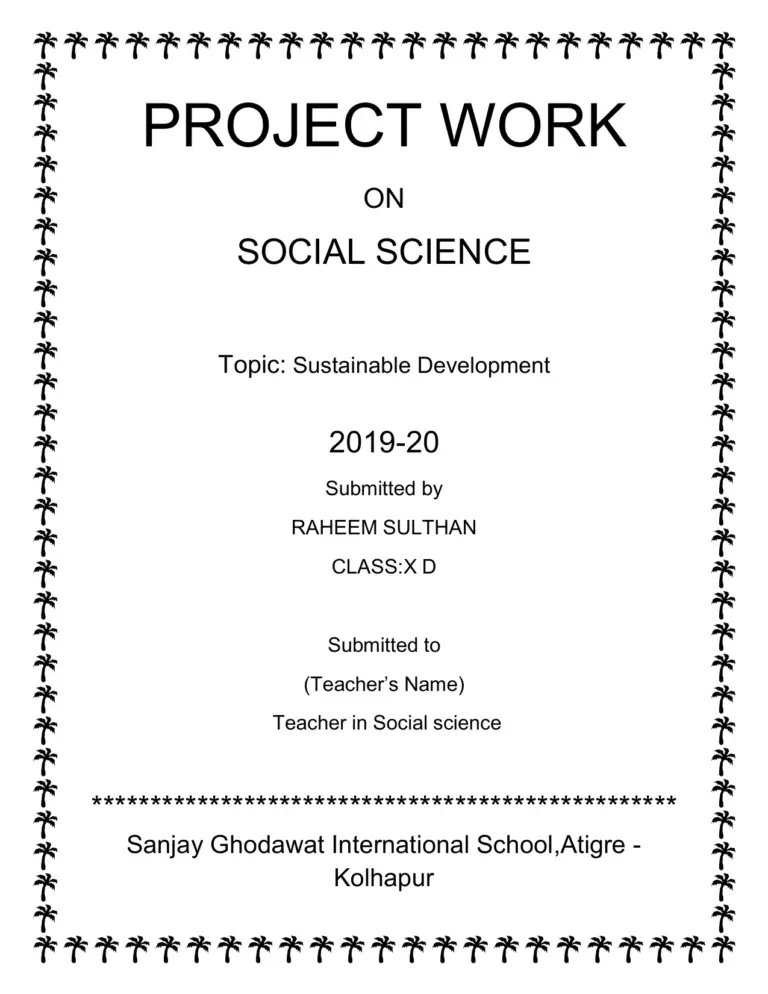Project Work Social Science