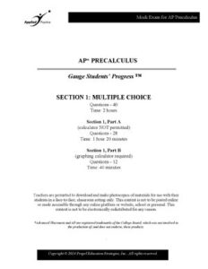 02.A. AP Precalculus Mock Exam Multiple Choice 2024 PDF thumbnail