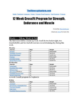 Thumbnail for 12 Week Crossfit Program PDF