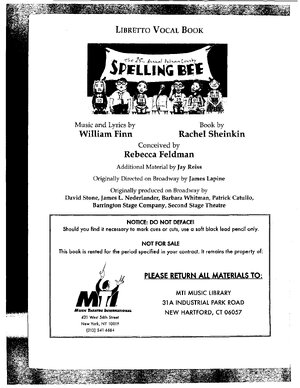 Thumbnail for 25th Annual Putnam County Spelling Bee Libretto PDF