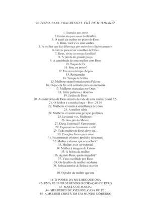 Thumbnail for 90 Temas Para Congresso E Chá De Mulheres