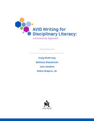 Thumbnail for AVID Writing For Disciplinary Literacy Look Inside