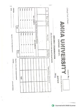 Thumbnail for Anna University Answer Book