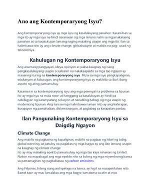 Thumbnail for Ano Ang Kontemporaryong Isyu