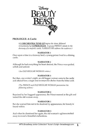 Thumbnail for Beauty And The Beast JR Script Part 1