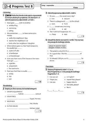 Thumbnail for Brainy Kl5 Progress Test 1 4 B