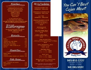 Cajun Meat Market To Go Menu thumbnail